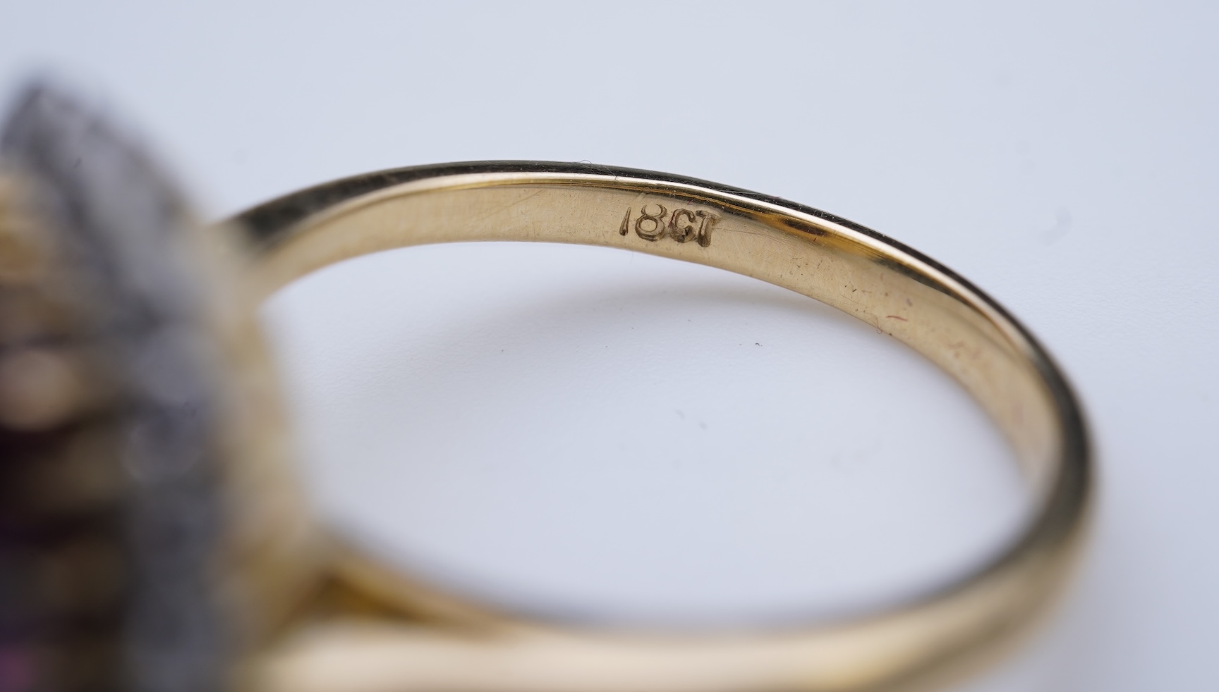 An attractive spinel and diamond ring